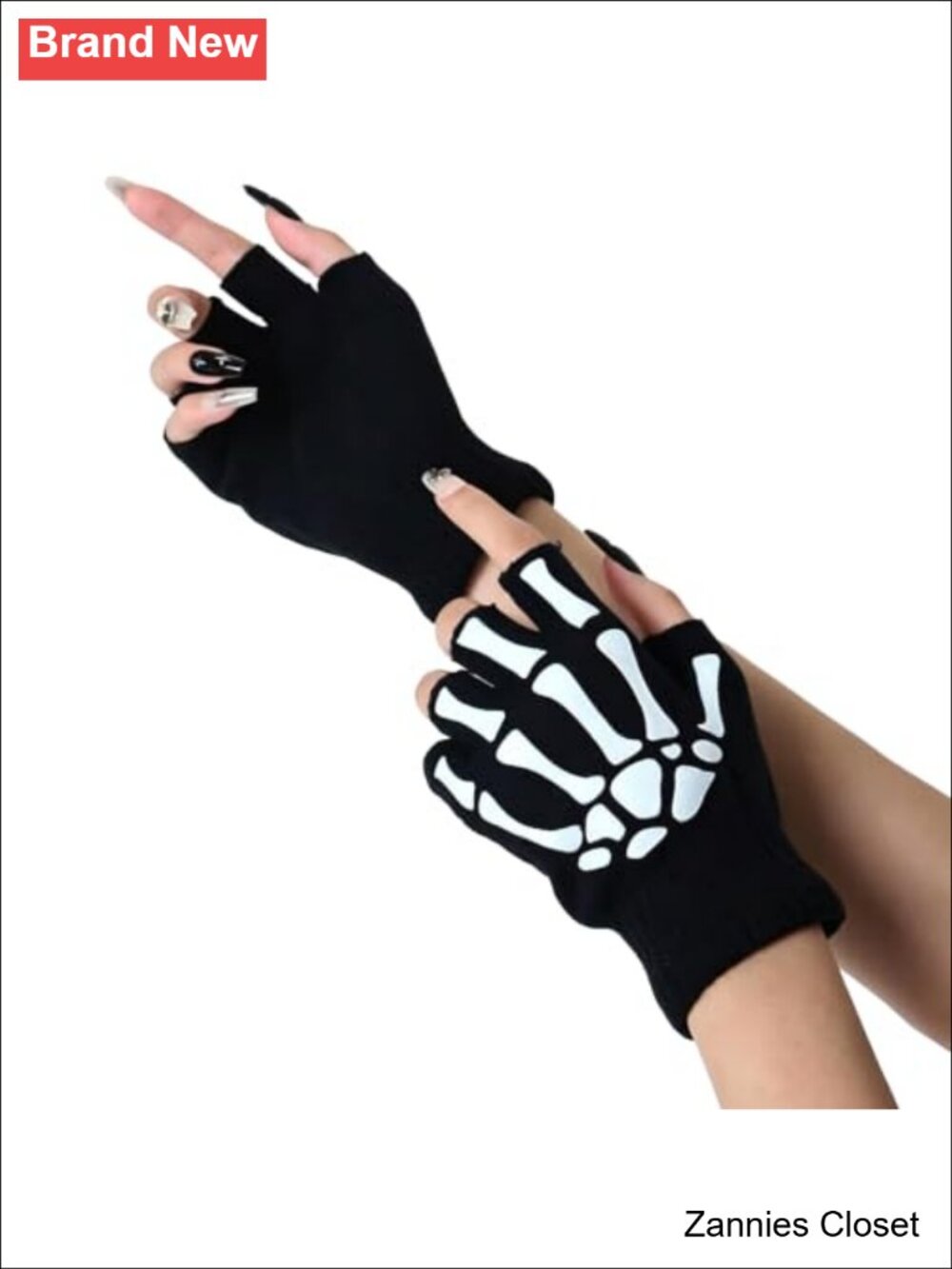 👻 Skeleton Gloves Fingerless Cosplay Glow in the Dark Halloween Accessories